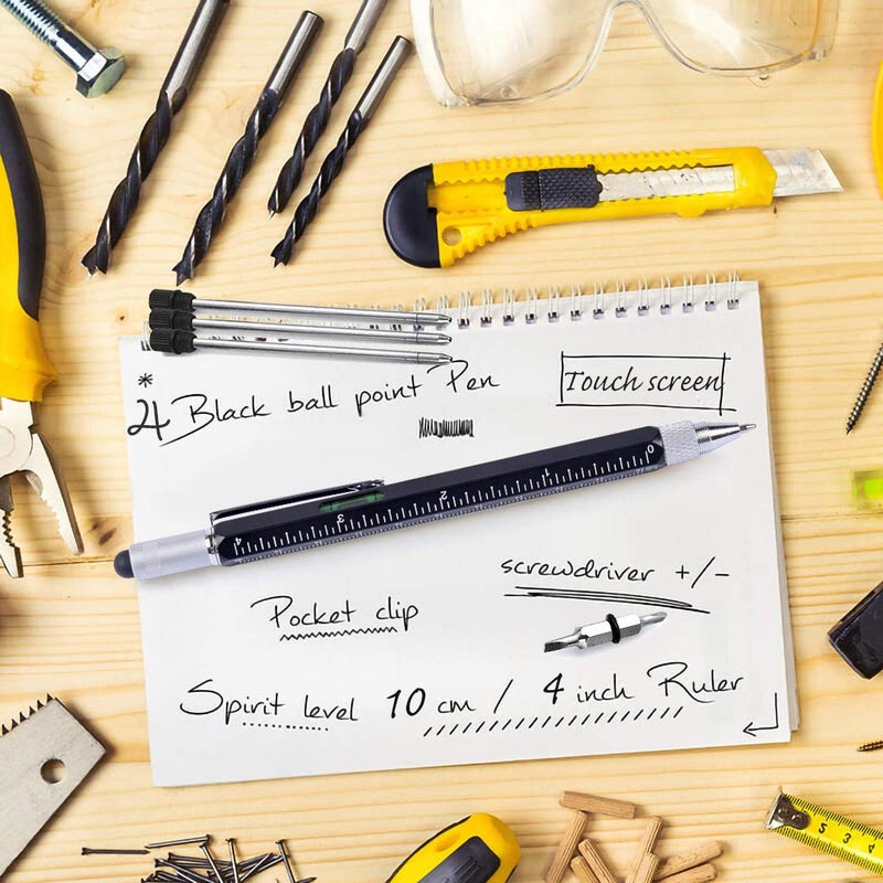 hongred Dad Gifts for Fathers Day, Hongred 6 in 1 Multitool Pen, Stocking Stuffers for Mens Gifts for Him Husband, Father's Day for dad, Birthday for Men, Tools Cool Gadgets,Office Gift - Image 2